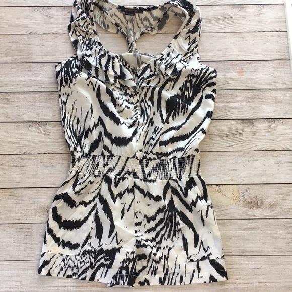 BCBGMaxAzria Pants - BCBG MaxAzria Zebra  Printed Romper XS
